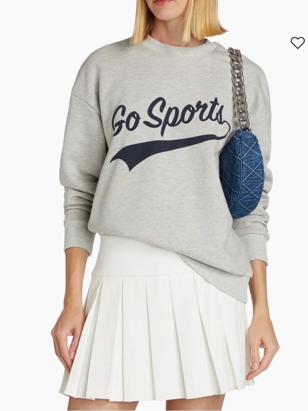 Favorite Daughter Go Sports Crewneck Sweatshirt in Light Gray S Flawless